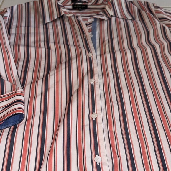 * Foxcroft shaped fit Non-Iron Stretch Tunic striped multi color 20W - Picture 2 of 10